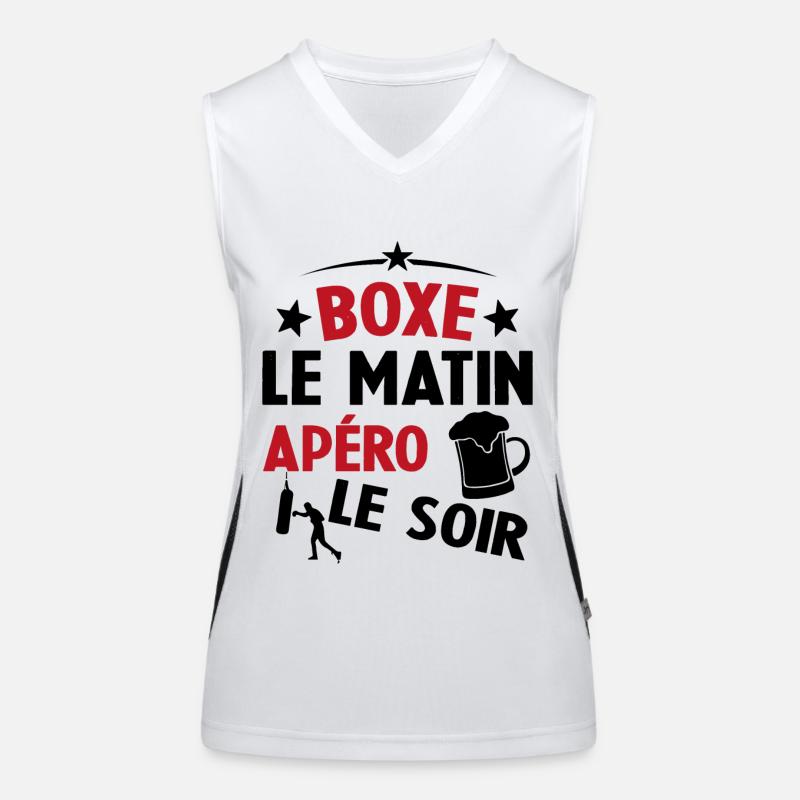 Boxe Le Matin Et Apéro Le Soir Boxing Sport Débardeur respirant contrasté Femme
