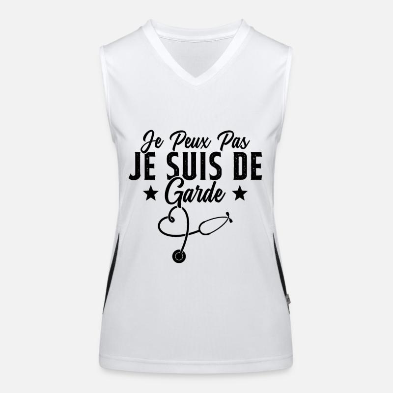 Je Peux Pas Je Suis De Garde Drôle Infirmier Débardeur respirant contrasté Femme