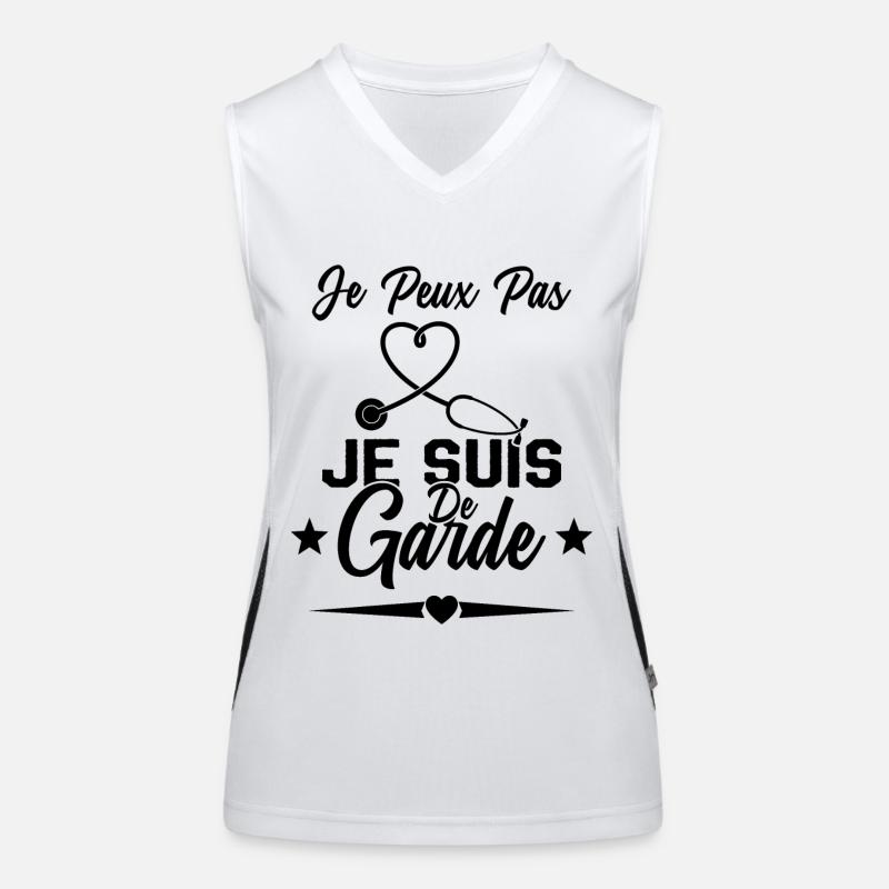 Je Peux Pas Je Suis De Garde Drôle Infirmier Débardeur respirant contrasté Femme