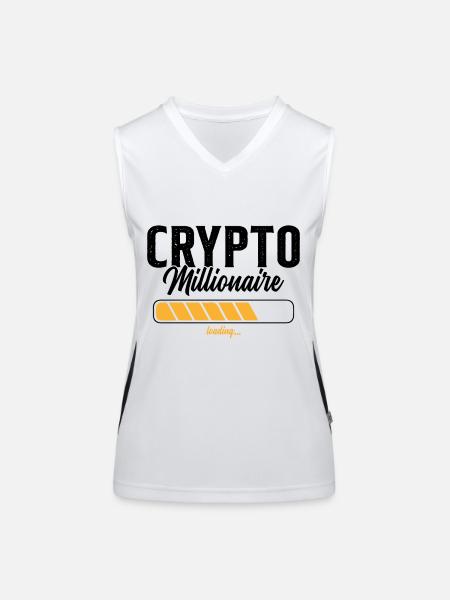 Crypto Millionaire Humour Cadeau - Débardeur respirant contrasté Femme - blanc/noir - Devant