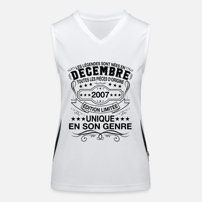 Les légendes sont nées en Décembre 2007 Cadeau Débardeur respirant contrasté Femme