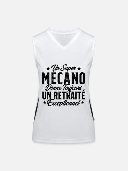Mécano Papa Cadeau Drôle Fête Des Pères Garagiste - Débardeur respirant contrasté Femme - blanc/noir - Devant