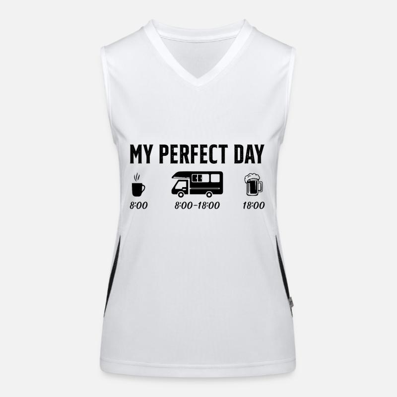 Perfekter Tag Kaffee Camping Auto Humor Geschenk Funktionelles Kontrast-Tank Top für Frauen