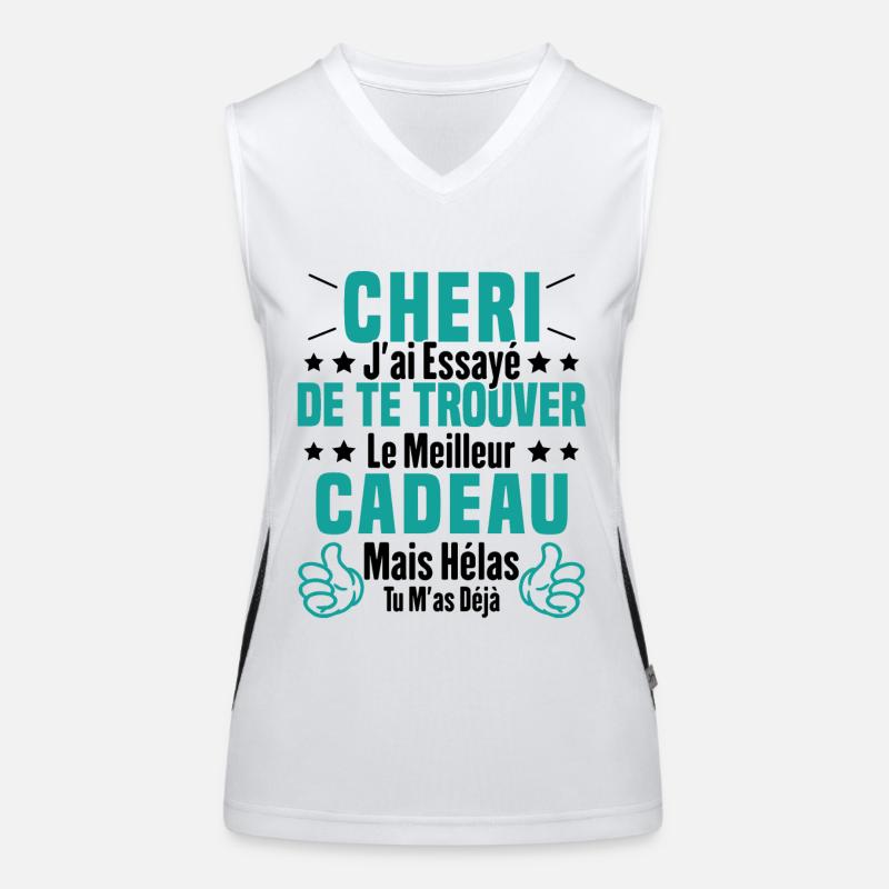 Chéri Saint Valentin Amour Couple Humour Débardeur respirant contrasté Femme