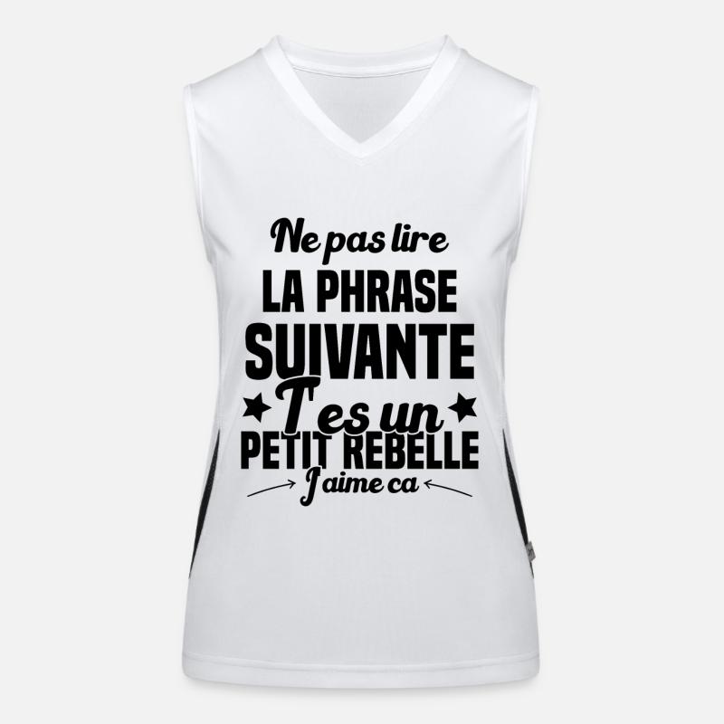 Ne pas lire la phrase suivante Débardeur respirant contrasté Femme
