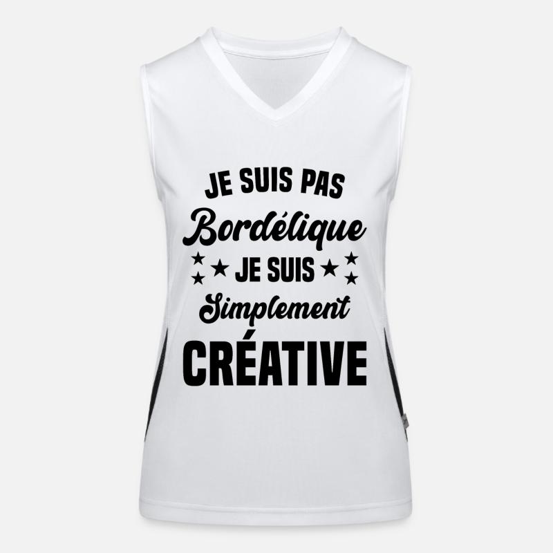 Je suis pas bordélique je suis simplement créative Débardeur respirant contrasté Femme