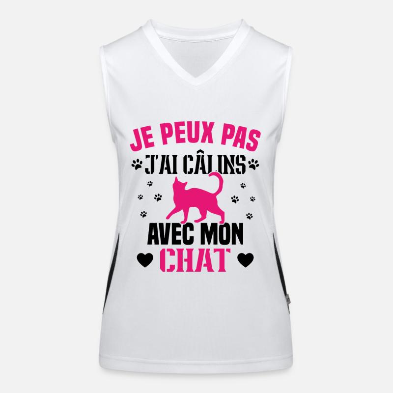 je peux pas j'ai câlins avec mon chat Cadeau Débardeur respirant contrasté Femme