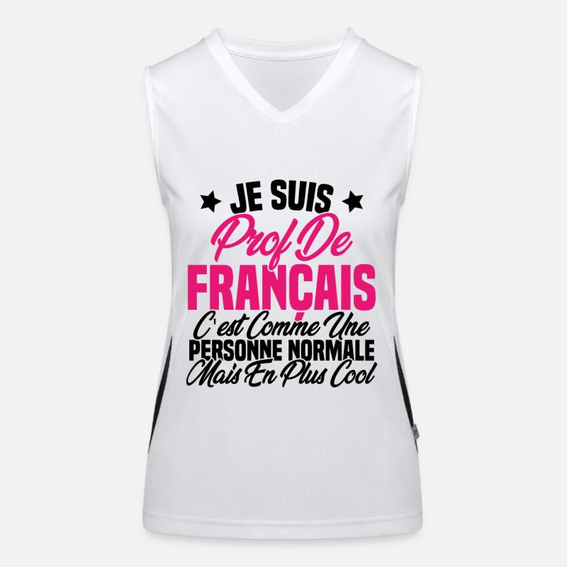 Je suis prof de français Cadeau Prof Débardeur respirant contrasté Femme