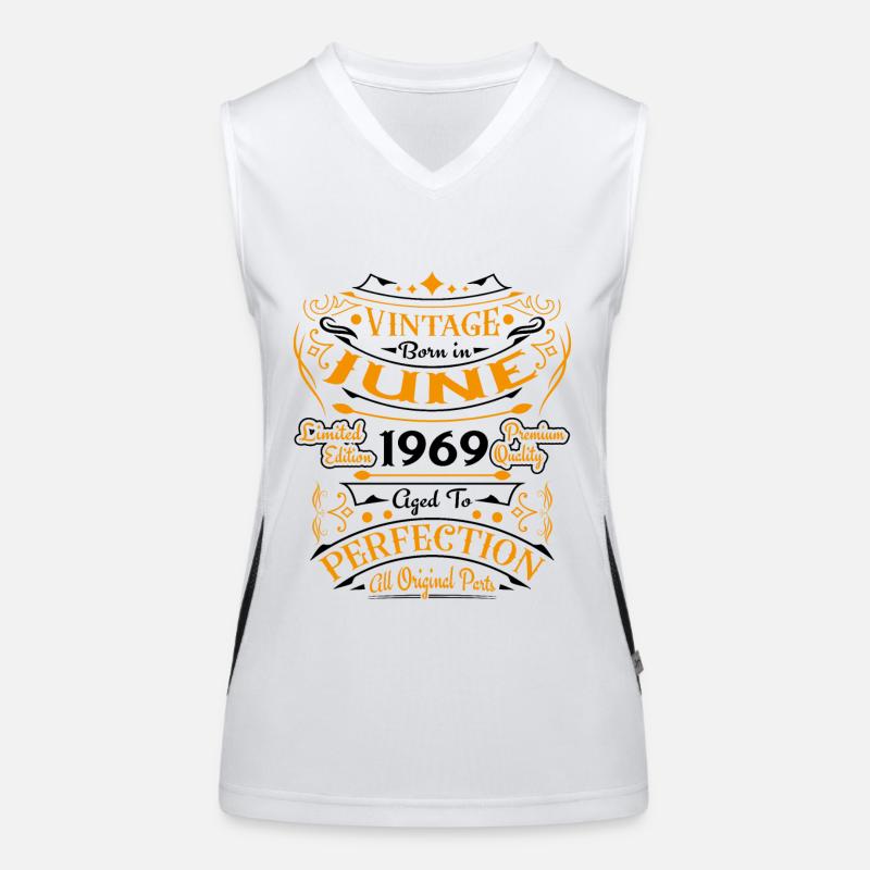 Vintage Retro Juni 1969 Geburtstagsgeschenk Funktionelles Kontrast-Tank Top für Frauen
