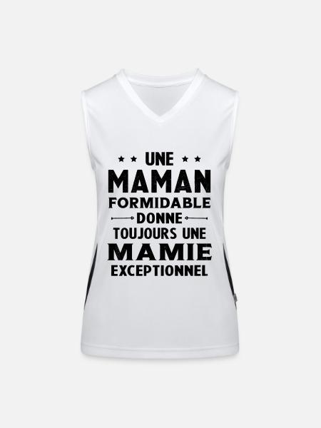 Cadeau pour Grand-Mère - Une Mamie Exceptionnelle - Débardeur respirant contrasté Femme - blanc/noir - Devant