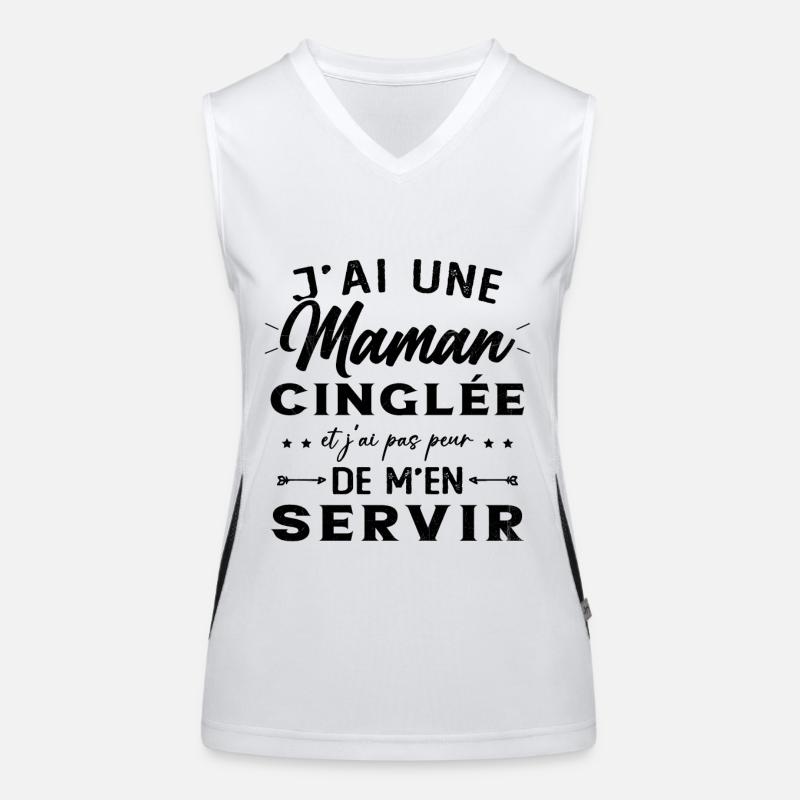 J'ai Une Maman Cinglée Humour Cadeau Pour Mère Débardeur respirant contrasté Femme