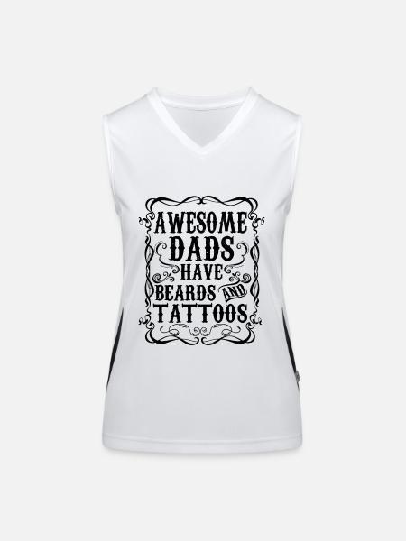 Cadeau Papa Tatoués et Barbus Humour Tatoueurs - Débardeur respirant contrasté Femme - blanc/noir - Devant
