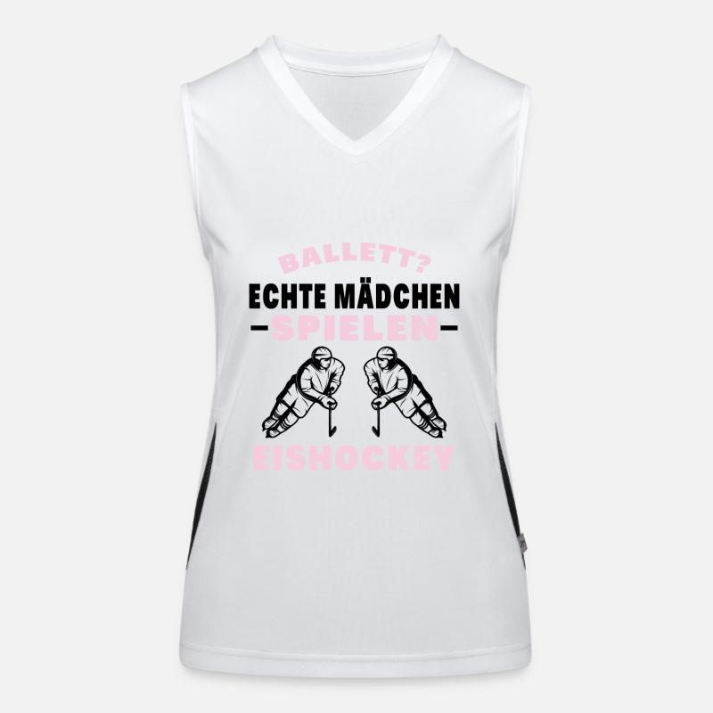 Eishockey Eishockey Sprüche Geschenk Funktionelles Kontrast-Tank Top für Frauen