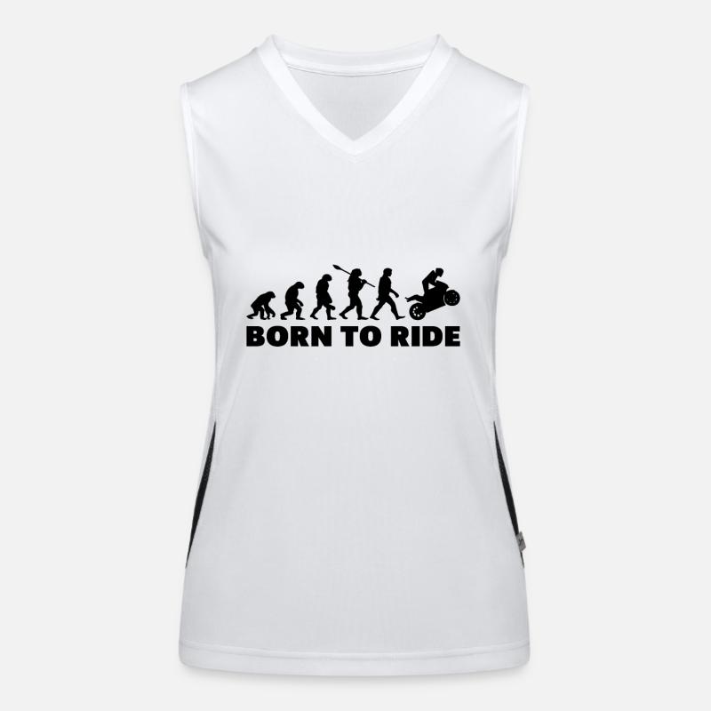 Né Pour Rouler Cadeau Motard Women's Functional Contrast Tank Top
