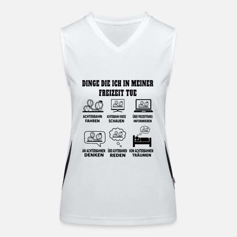 Dinge die ich in meiner Freizeit tue Achterbahn Funktionelles Kontrast-Tank Top für Frauen