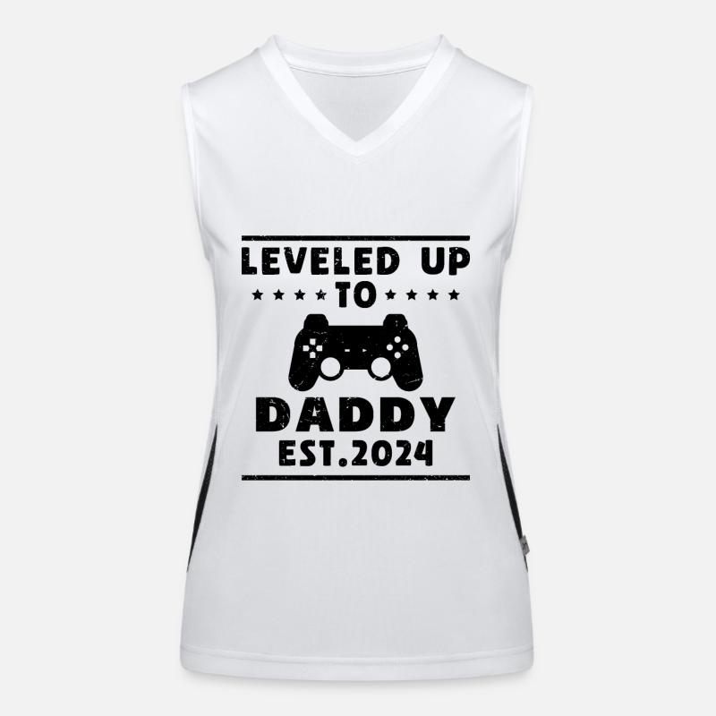 Leveled up to Daddy 2024, Cadeau papa 2024 Débardeur respirant contrasté Femme