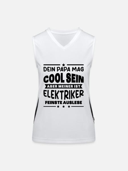 Elektriker Dein Papa Mag Cool Sein Elektrik Beruf - Funktionelles Kontrast-Tank Top für Frauen - Weiß/Schwarz - Vorne