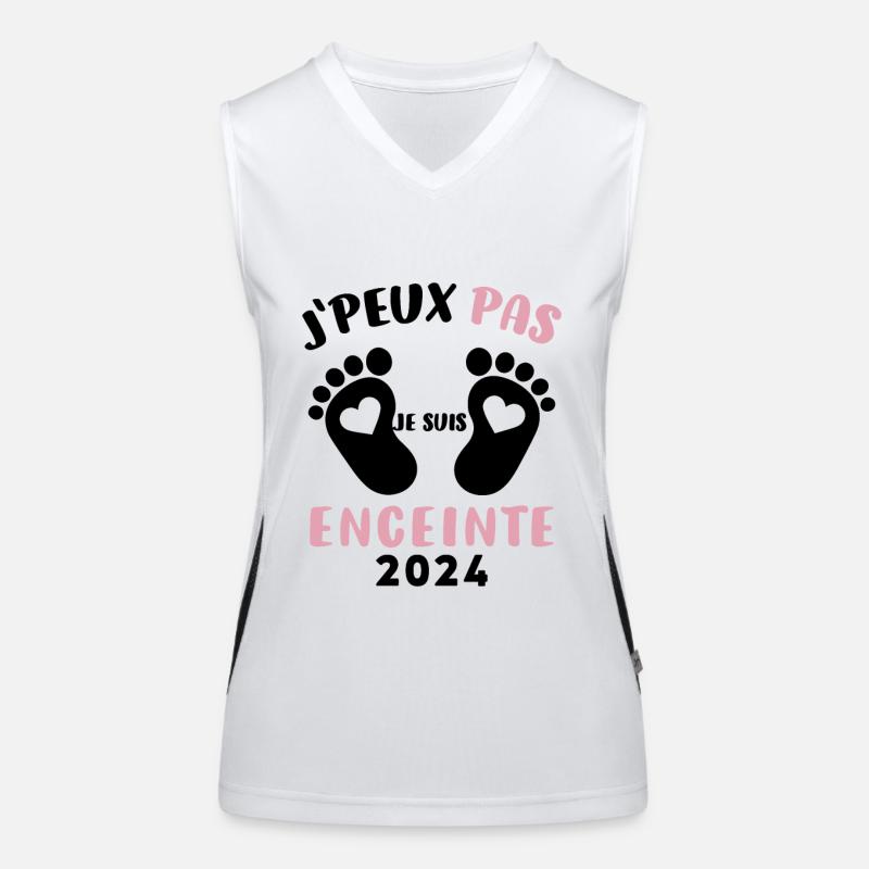 Cadeau Drôle Future Maman 2024 Annonce Grossesse Débardeur respirant contrasté Femme