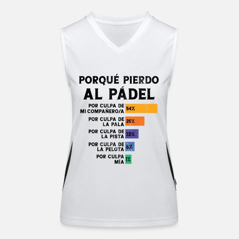 Padel Fun Player Perché perdo il padel Top sportivo da donna in contrasto cromatico