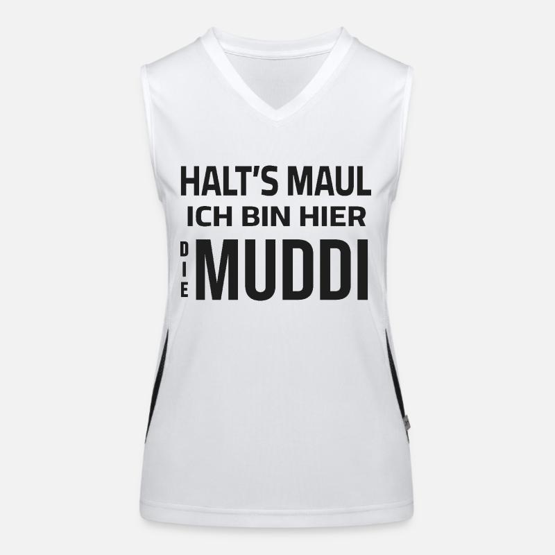 Shut up - I'm the Muddi here Women's Functional Contrast Tank Top