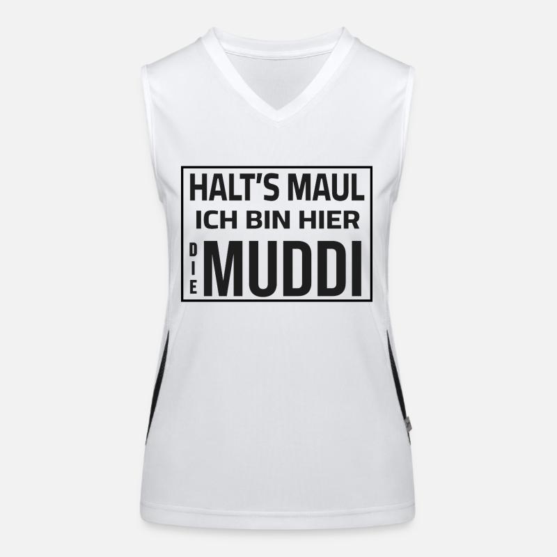 Shut up - I'm the Muddi here Women's Functional Contrast Tank Top