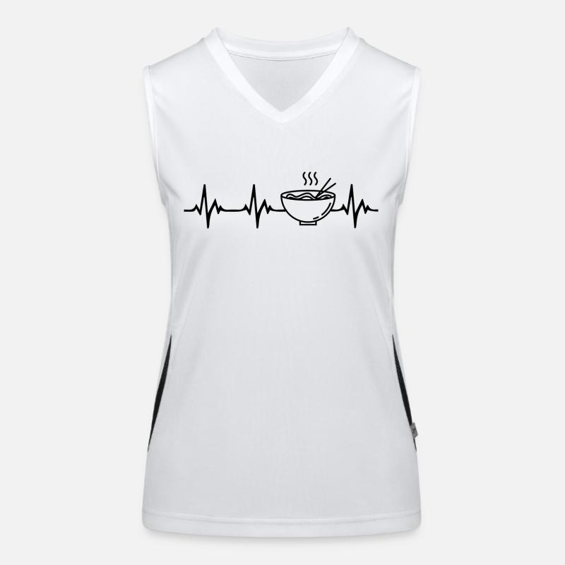 Ramen Herzschlag Funktionelles Kontrast-Tank Top für Frauen