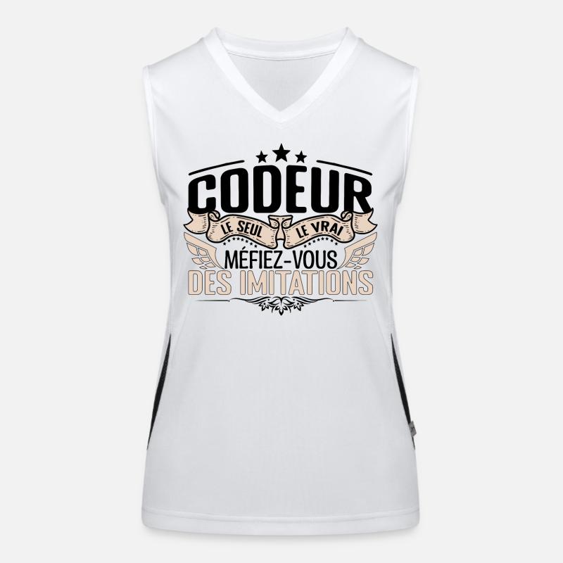 Codeur cadeau Codeur le vrai Codeur Débardeur respirant contrasté Femme