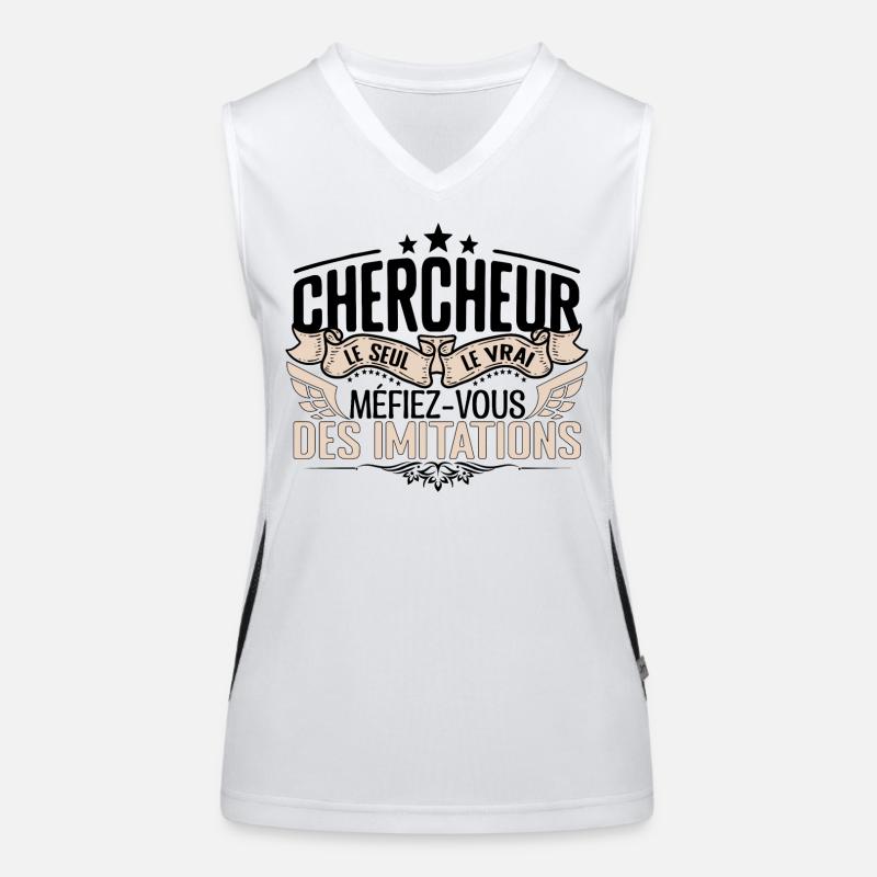 Chercheur cadeau Chercheur le vrai Chercheur Débardeur respirant contrasté Femme