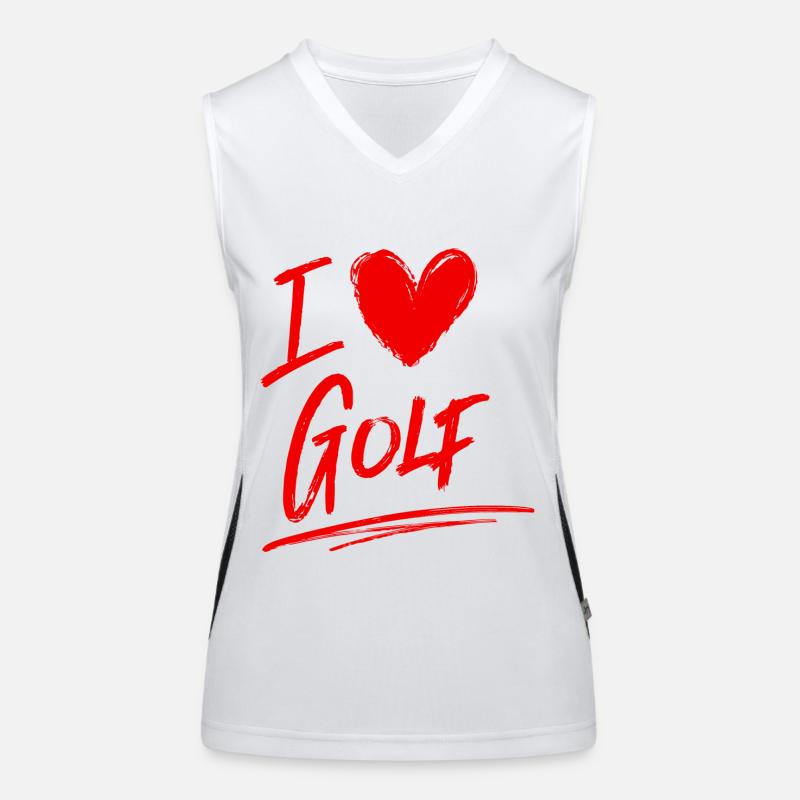 Ich liebe Golf Funktionelles Kontrast-Tank Top für Frauen