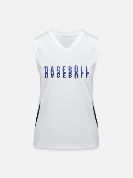 Dagebüll gespiegelt - Funktionelles Kontrast-Tank Top für Frauen - Weiß/Schwarz - Vorne