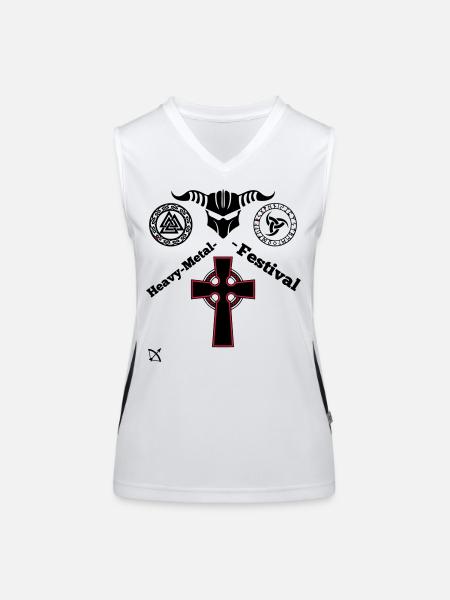 Heavy Metal - Funktionelles Kontrast-Tank Top für Frauen - Weiß/Schwarz - Vorne