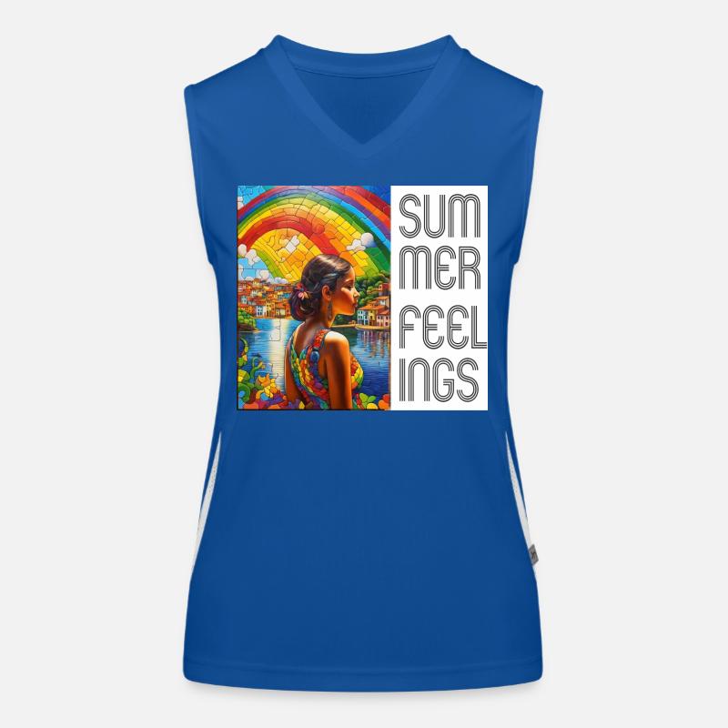 Summer Feeling: Rainbow over a Brazilian Women's Functional Contrast Tank Top