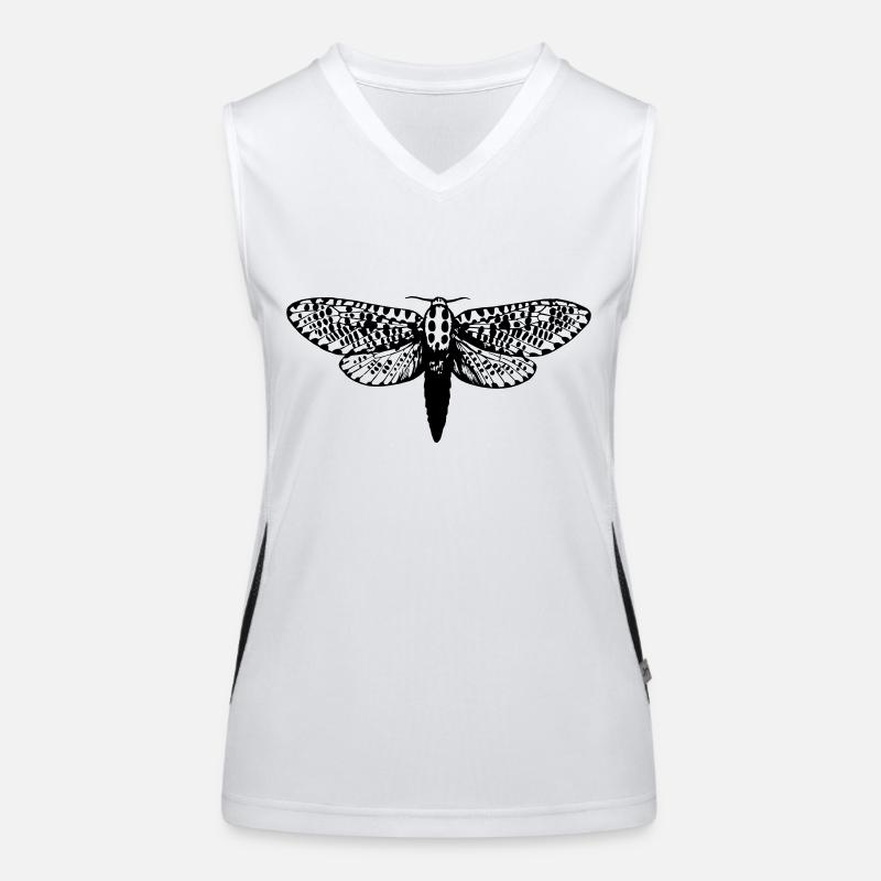 Moth drawing Women's Functional Contrast Tank Top