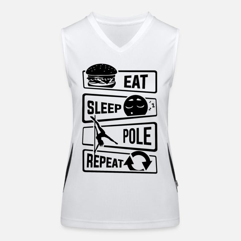 Eat Sleep Pole Dance Repeat - Dance Pole Dance Women's Functional Contrast Tank Top