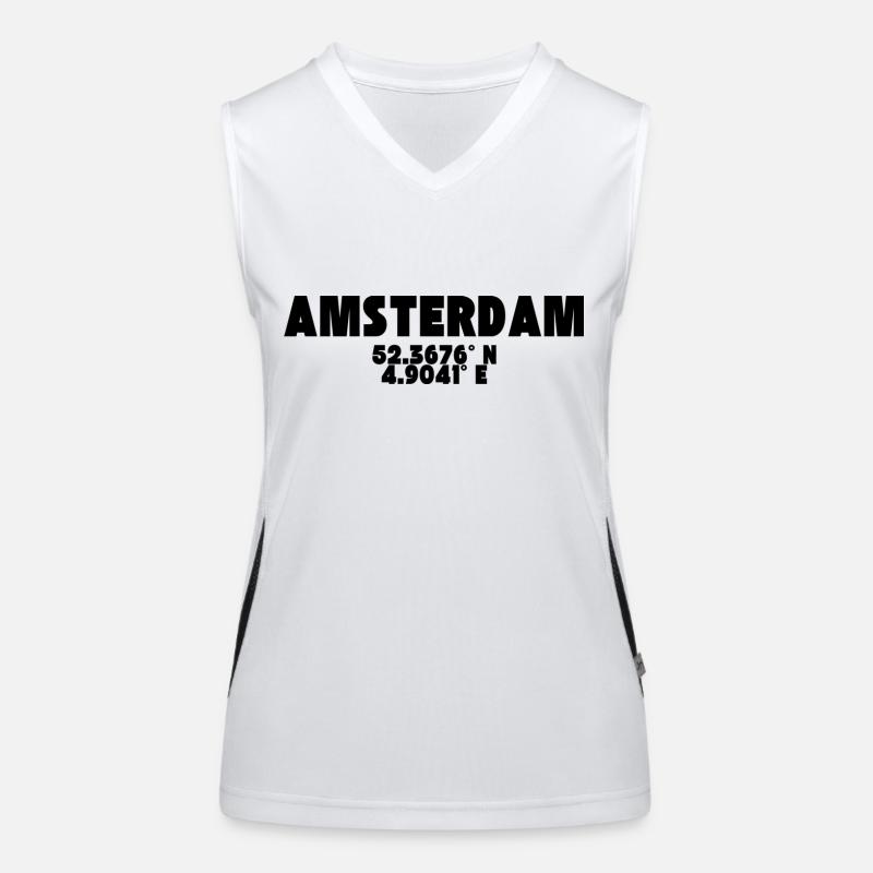 Amsterdam - Design avec coordonnées Débardeur respirant contrasté Femme