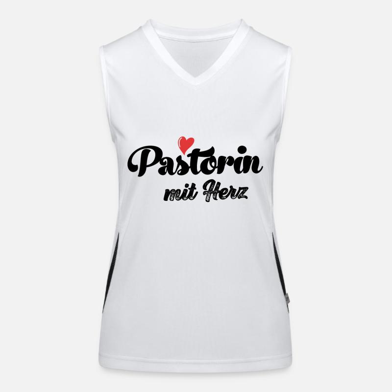 Pastorin mit Herz Pfarrerin Pastor Geschenk Kirche Funktionelles Kontrast-Tank Top für Frauen