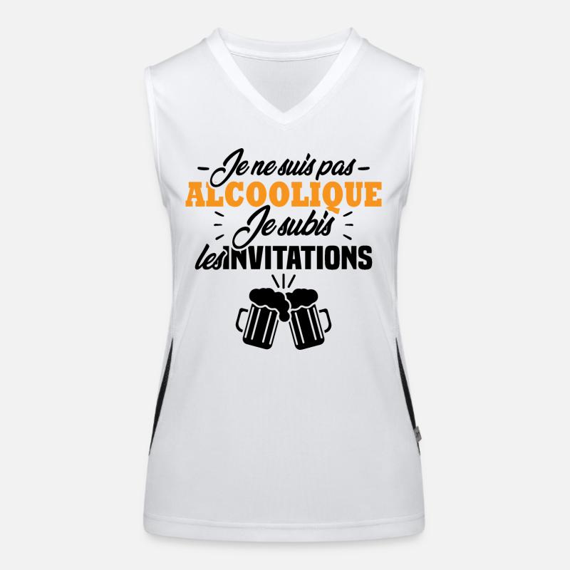 Je ne suis pas alcoolique je subis les invitations Débardeur respirant contrasté Femme