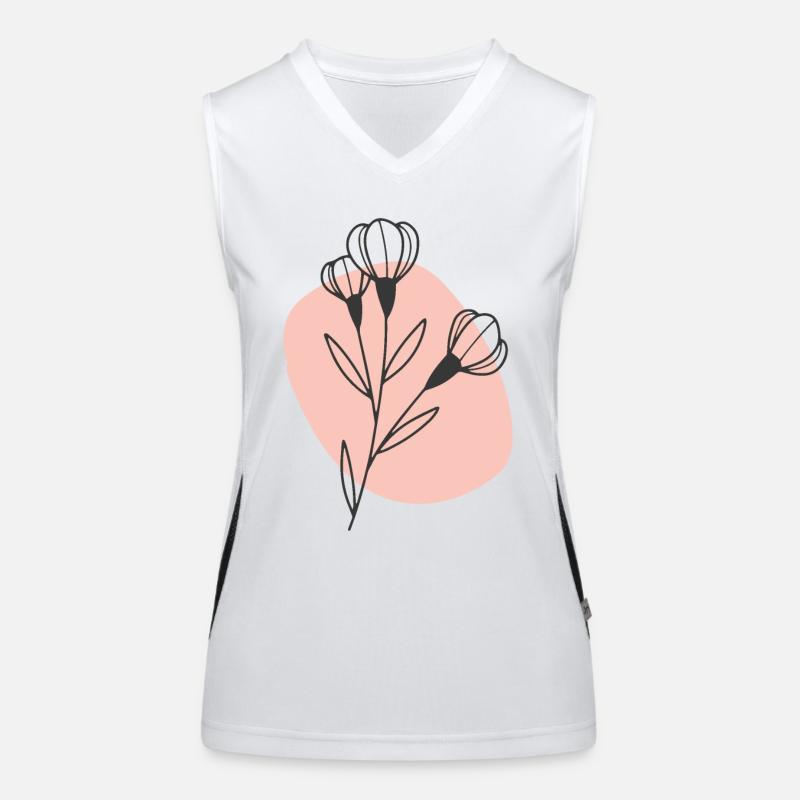 Handgezeichnete Blume 1 Funktionelles Kontrast-Tank Top für Frauen