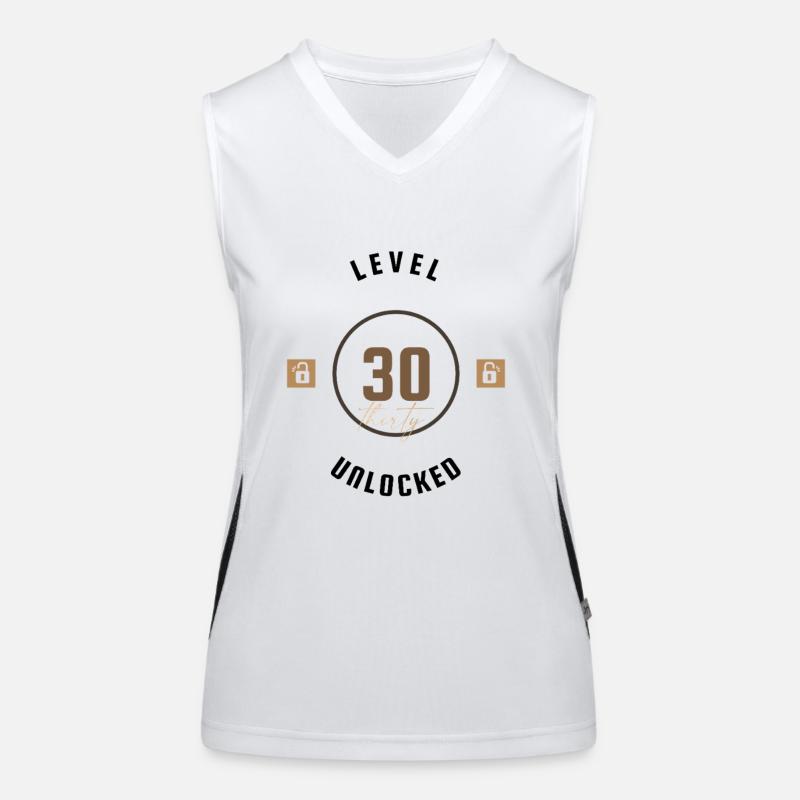 30. Geburtstag Level thirty unlocked, Geschenk Funktionelles Kontrast-Tank Top für Frauen