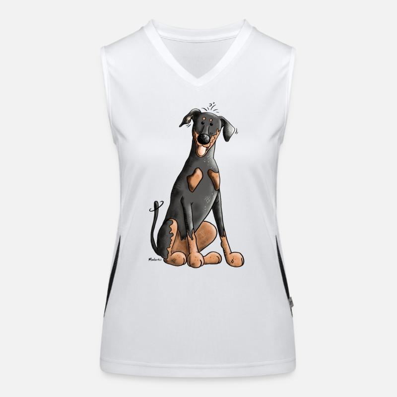 Funny Doberman Pinscher Women's Functional Contrast Tank Top