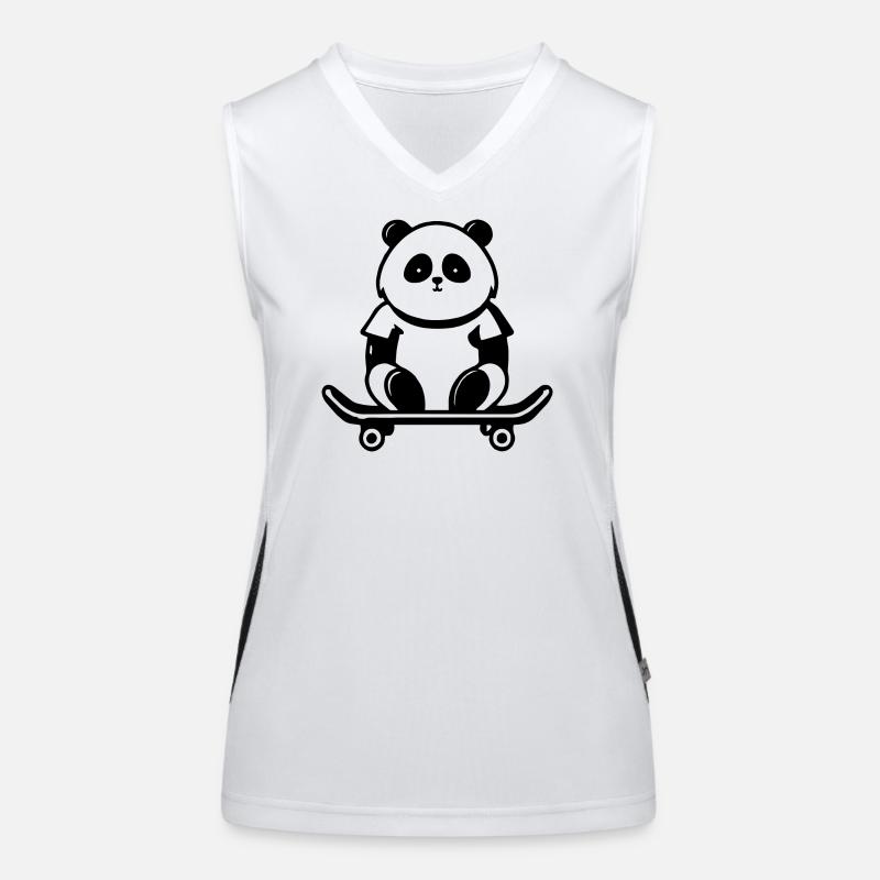 Panda sur skateboard Débardeur respirant contrasté Femme