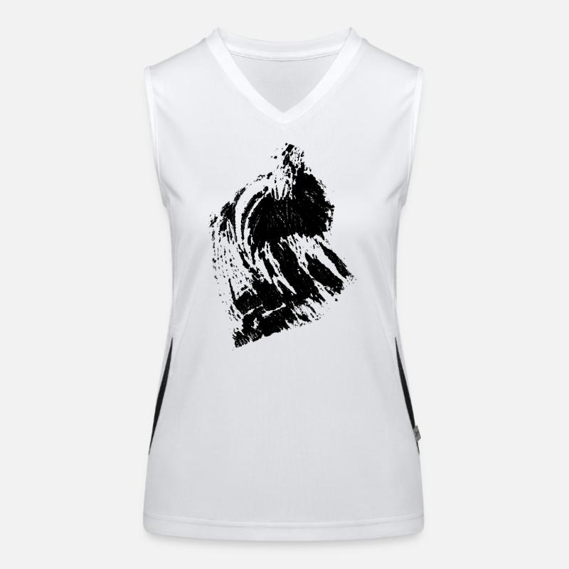 Mural Mountains - Women's Functional Contrast Tank Top - white/black