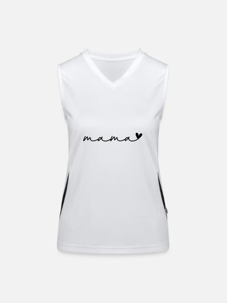 Mom Motif | Gift idea for Mother's Day - Women's Functional Contrast Tank Top - white/black - Front