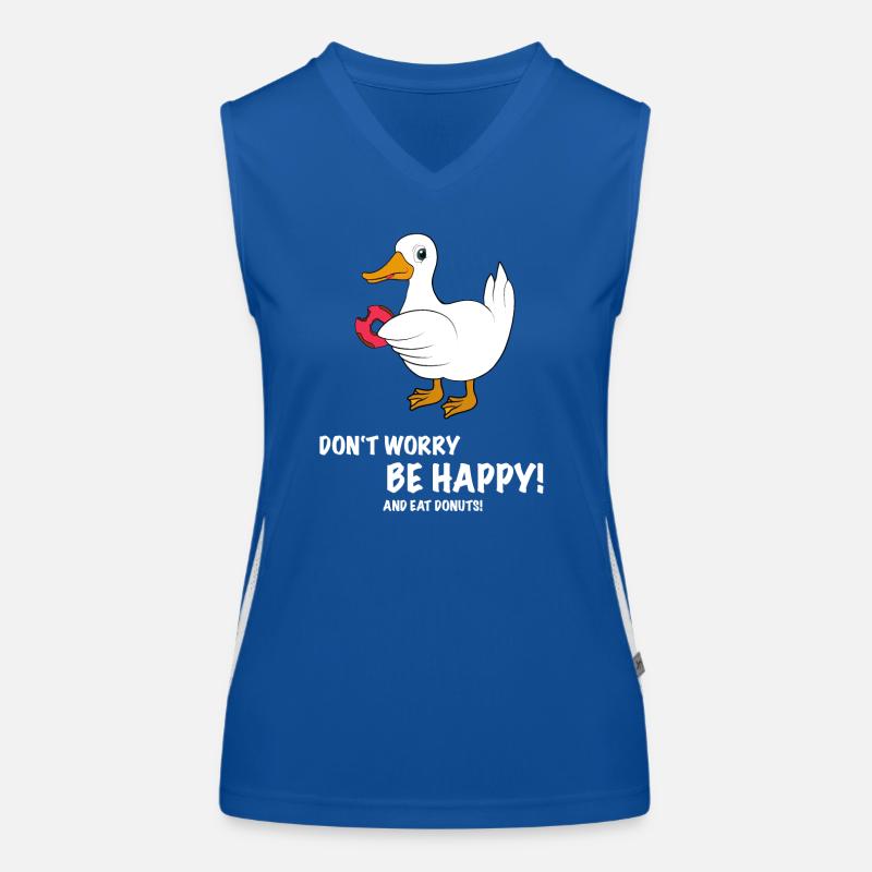 Duck with donut Women's Functional Contrast Tank Top