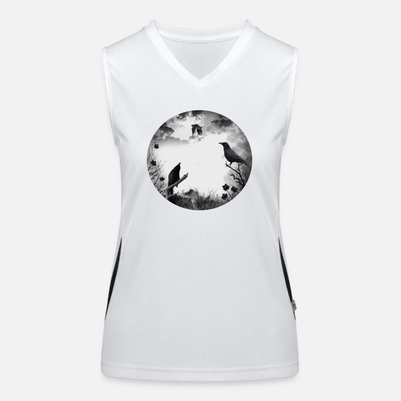 Gothic, crows, ravens Women's Functional Contrast Tank Top