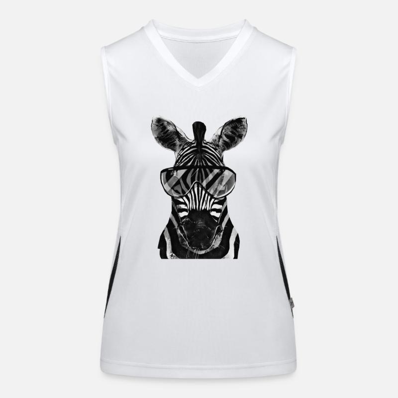 Zebra Funktionelles Kontrast-Tank Top für Frauen