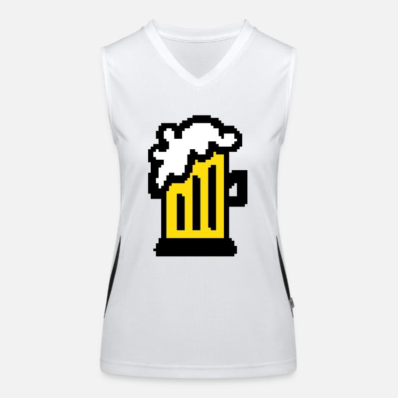Art de pixel de bière Débardeur respirant contrasté Femme