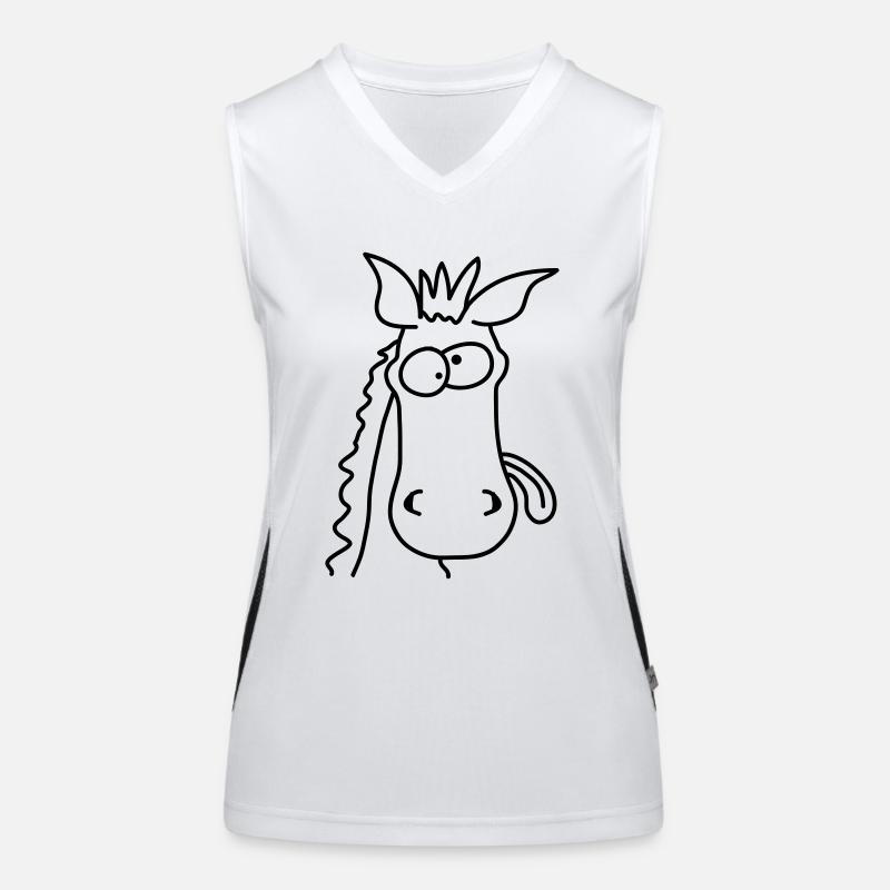 Funny Crazy Comic Horse Women's Functional Contrast Tank Top