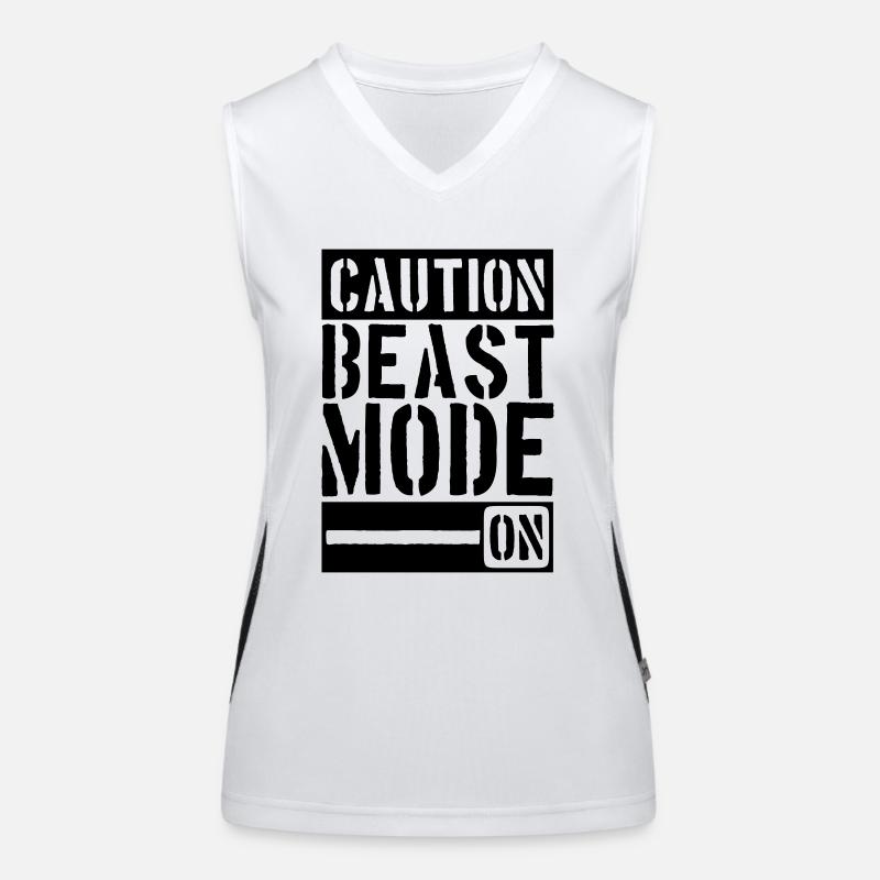 Caution Beast Mode On Funktionelles Kontrast-Tank Top für Frauen