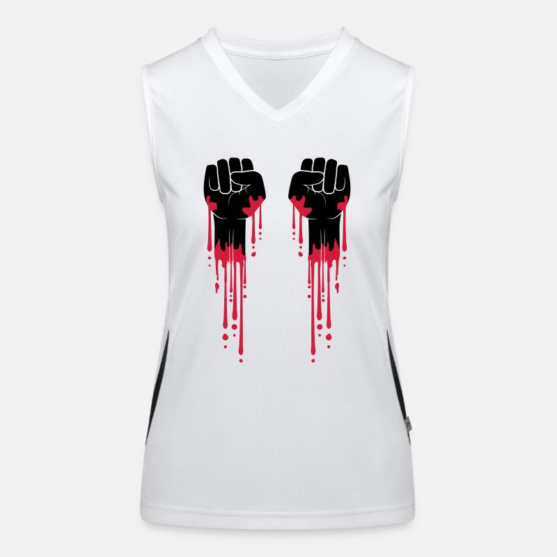 2 faeuste blut faust revolution tropfen graffiti f Funktionelles Kontrast-Tank Top für Frauen